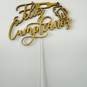 TOPPER FELIZ CUMPLEAÑOS (trupán)