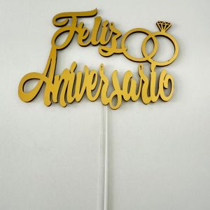 TOPPER FELIZ ANIVERSARIO (trupán)