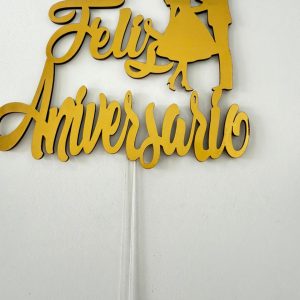 TOPPER FELIZ ANIVERSARIO (trupán)